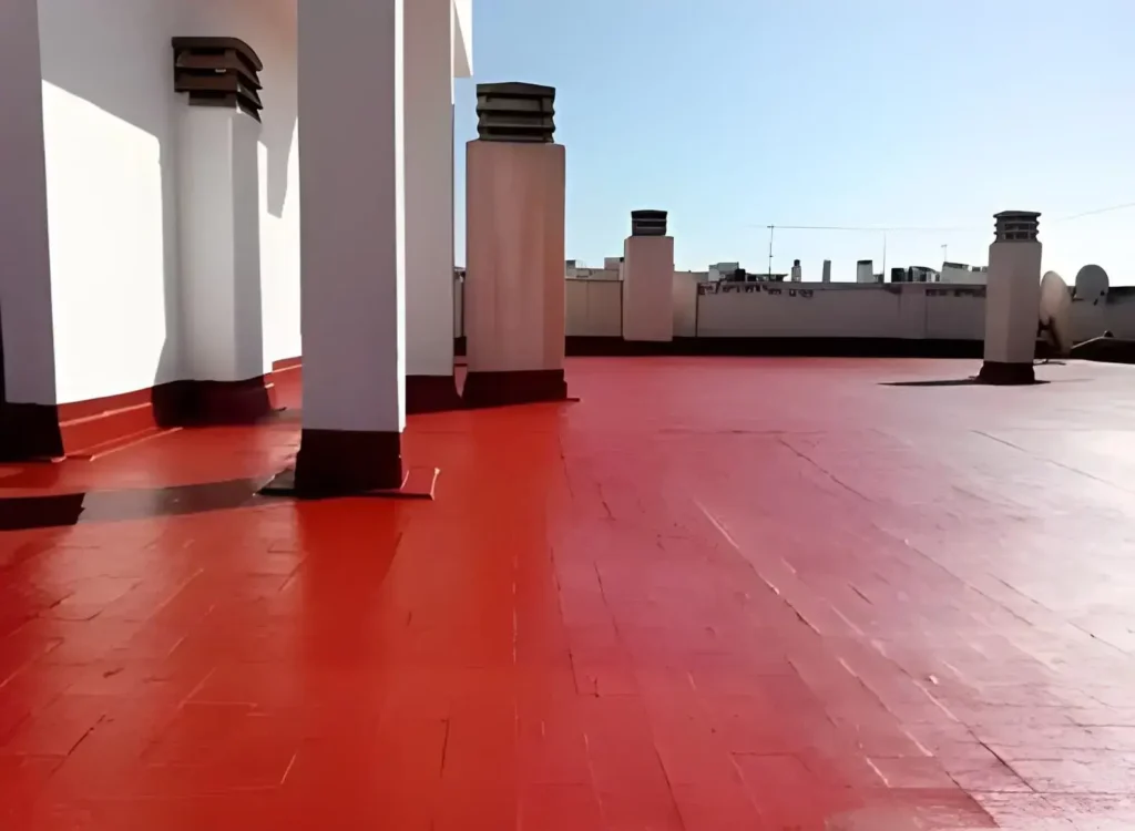 Terraza cubierta impermeabilizada realizada por Los Pintores Albacete